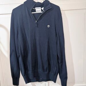 Timberland Men's Dark Blue Zip-Up Sweater